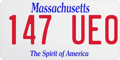 MA license plate 147UE0