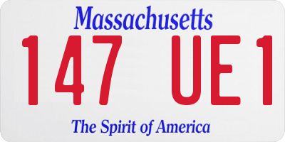 MA license plate 147UE1