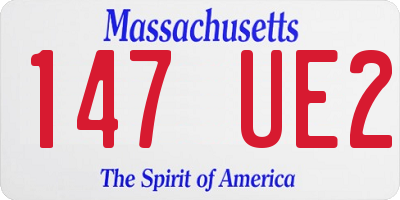 MA license plate 147UE2