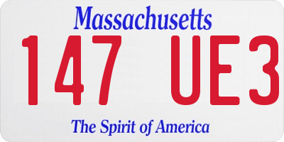 MA license plate 147UE3