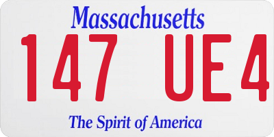 MA license plate 147UE4