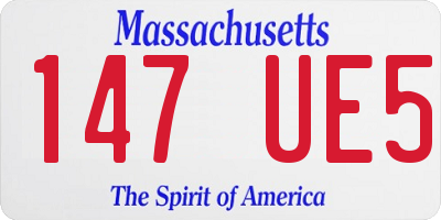 MA license plate 147UE5