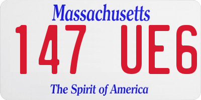 MA license plate 147UE6