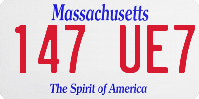 MA license plate 147UE7