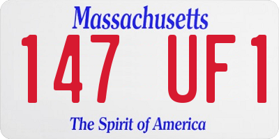 MA license plate 147UF1