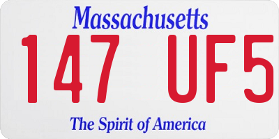 MA license plate 147UF5