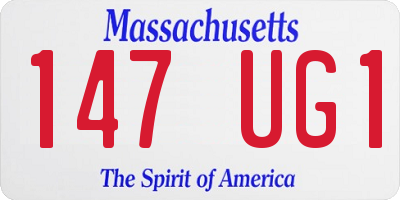 MA license plate 147UG1