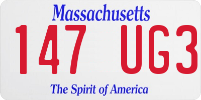 MA license plate 147UG3