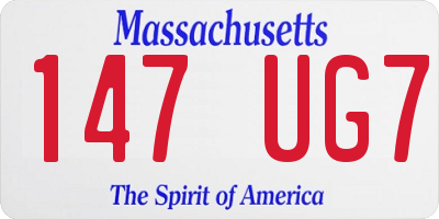 MA license plate 147UG7