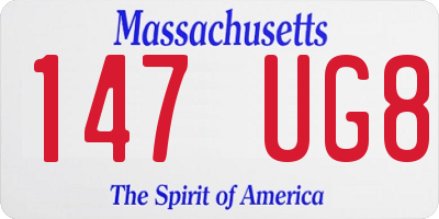 MA license plate 147UG8