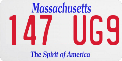 MA license plate 147UG9