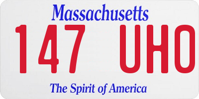 MA license plate 147UH0