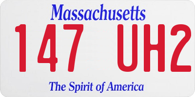 MA license plate 147UH2