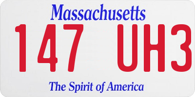 MA license plate 147UH3