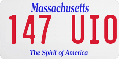 MA license plate 147UI0
