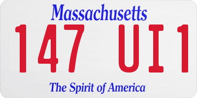 MA license plate 147UI1