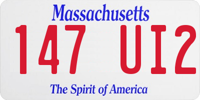 MA license plate 147UI2