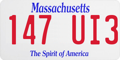 MA license plate 147UI3