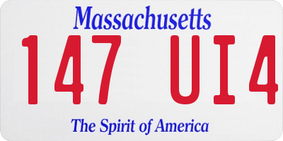 MA license plate 147UI4