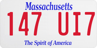 MA license plate 147UI7
