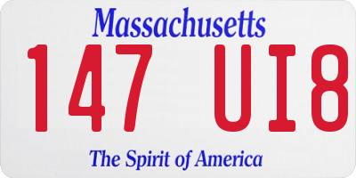 MA license plate 147UI8