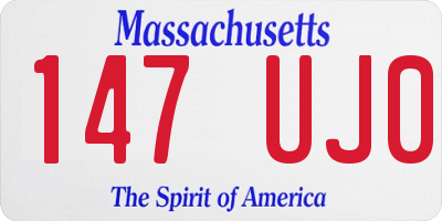 MA license plate 147UJ0