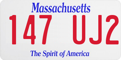 MA license plate 147UJ2