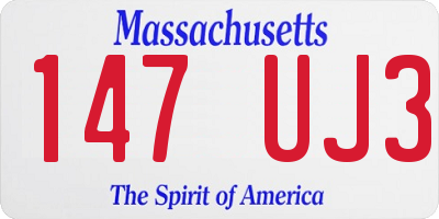 MA license plate 147UJ3
