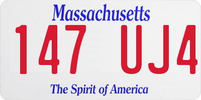MA license plate 147UJ4