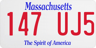 MA license plate 147UJ5