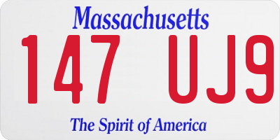 MA license plate 147UJ9