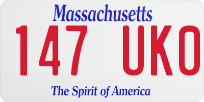 MA license plate 147UK0