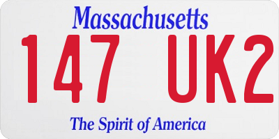 MA license plate 147UK2