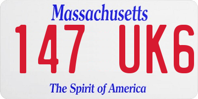 MA license plate 147UK6