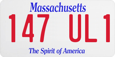 MA license plate 147UL1