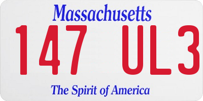 MA license plate 147UL3
