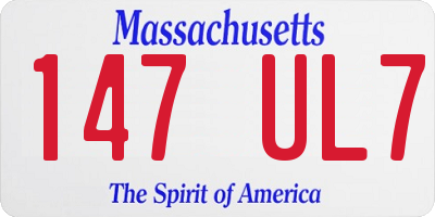 MA license plate 147UL7
