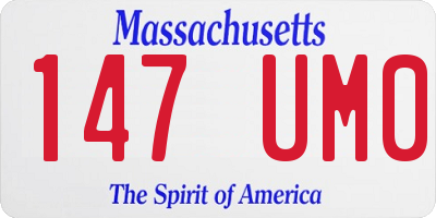 MA license plate 147UM0