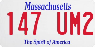 MA license plate 147UM2