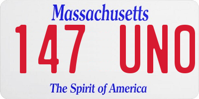 MA license plate 147UN0
