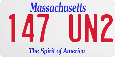 MA license plate 147UN2