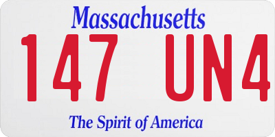 MA license plate 147UN4