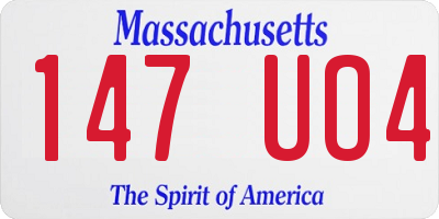 MA license plate 147UO4