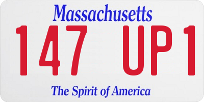 MA license plate 147UP1