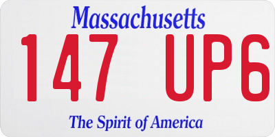 MA license plate 147UP6