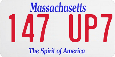 MA license plate 147UP7