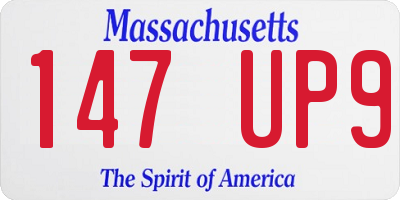 MA license plate 147UP9