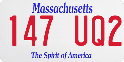 MA license plate 147UQ2