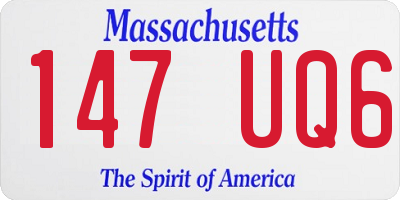 MA license plate 147UQ6