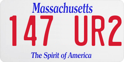 MA license plate 147UR2